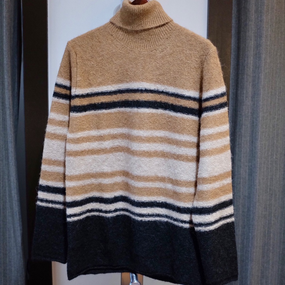 Irish Crone Striped Turtleneck Sweater